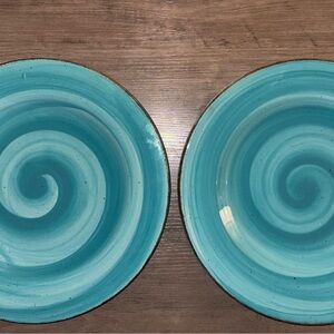 Blue Swirl Ceramic Plates